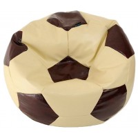 Кресло-мешок Мяч экокожа (100х100 см) кремово-коричневый