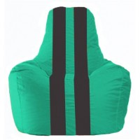 Кресло-мешок Спортинг бирюзовый - чёрный С1.1-283