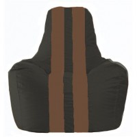 Кресло-мешок Спортинг чёрный - коричневый С1.1-398
