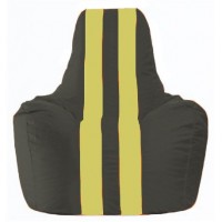 Кресло-мешок Спортинг чёрный - жёлтый С1.1-396