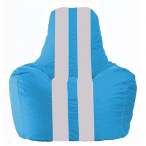Кресло-мешок Спортинг голубой - белый С1.1-282