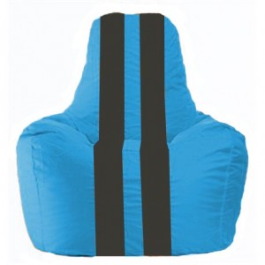 Кресло-мешок Спортинг голубой - чёрный С1.1-267