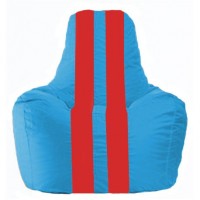 Кресло-мешок Спортинг голубой - красный С1.1-279