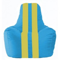 Кресло-мешок Спортинг голубой - жёлтый С1.1-280