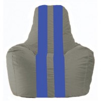 Кресло-мешок Спортинг серый - синий С1.1-345