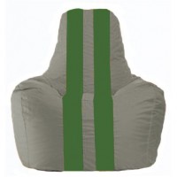 Кресло-мешок Спортинг серый - зелёный С1.1-339
