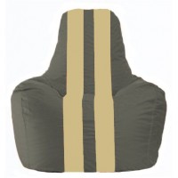 Кресло-мешок Спортинг тёмно-серый - светло-бежевый С1.1-365