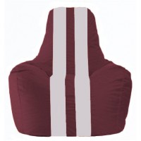 Кресло-мешок Спортинг бордовый - белый С1.1-312