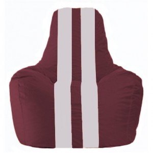 Кресло-мешок Спортинг бордовый - белый С1.1-312