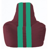 Кресло-мешок Спортинг бордовый - бирюзовый С1.1-311