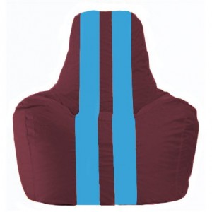 Кресло-мешок Спортинг бордовый - голубой С1.1-310