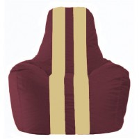 Кресло-мешок Спортинг бордовый - светло-бежевый С1.1-304