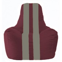 Кресло-мешок Спортинг бордовый - серый С1.1-303