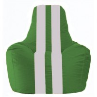 Кресло-мешок Спортинг зелёный - белый С1.1-244
