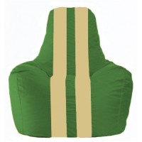 Кресло-мешок Спортинг зелёный - светло-бежевый С1.1-240