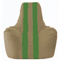 Кресло-мешок Спортинг бежевый - зелёный С1.1-94