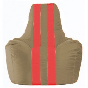 Кресло-мешок Спортинг бежевый - красный С1.1-92