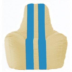 Кресло-мешок Спортинг светло-бежевый - голубой С1.1-149