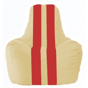 Кресло-мешок Спортинг светло-бежевый - красный С1.1-145