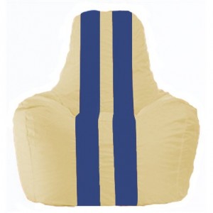 Кресло-мешок Спортинг светло-бежевый - синий С1.1-139