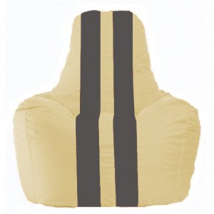 Кресло-мешок Спортинг светло-бежевый - тёмно-серый С1.1-134