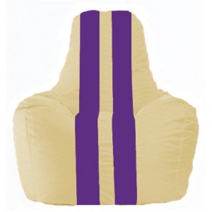 Кресло-мешок Спортинг светло-бежевый - фиолетовый С1.1-132