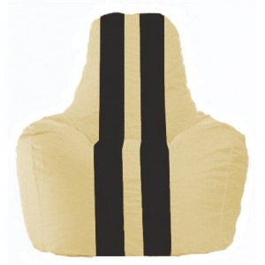 Кресло-мешок Спортинг светло-бежевый - чёрный С1.1-130