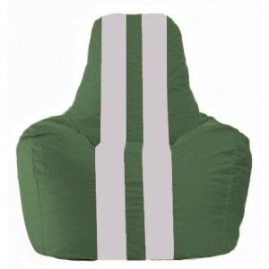 Кресло-мешок Спортинг тёмно-зелёный - белый  С1.1-76