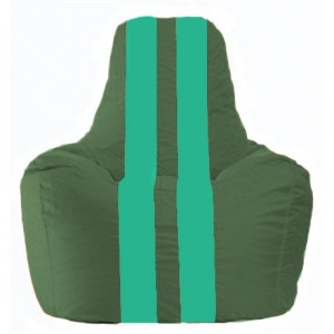 Кресло-мешок Спортинг тёмно-зелёный - бирюзовый  С1.1-66