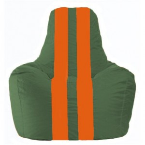 Кресло-мешок Спортинг тёмно-зелёный - оранжевый С1.1-64
