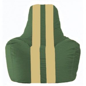 Кресло-мешок Спортинг тёмно-зелёный - светло-бежевый С1.1-62