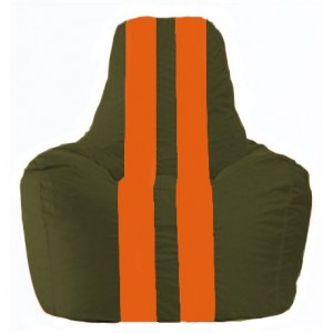 Кресло-мешок Спортинг тёмно-оливковый - оранжевый С1.1-56