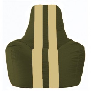 Кресло-мешок Спортинг тёмно-оливковый - светло-бежевый С1.1-54