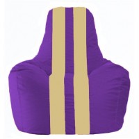 Кресло-мешок Спортинг фиолетовый - светло-бежевый С1.1-73